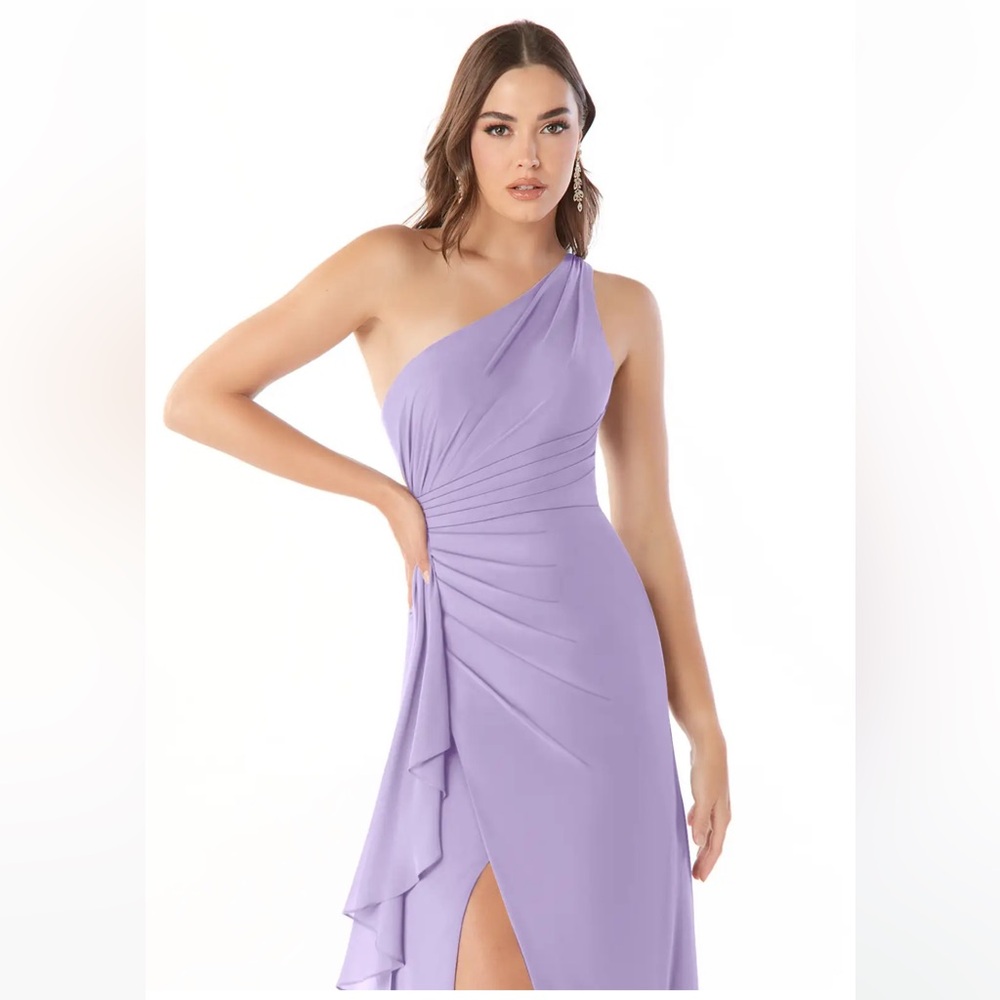 AZAZIE MAIVE
Lilac Sheath Pleated Ruffle Chiffon Dress